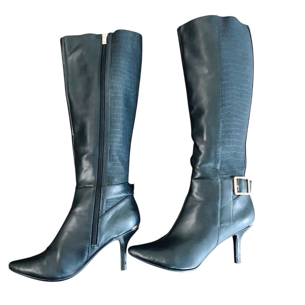 Calvin Klein Juliette Wide Calf Black Knee-High Boots